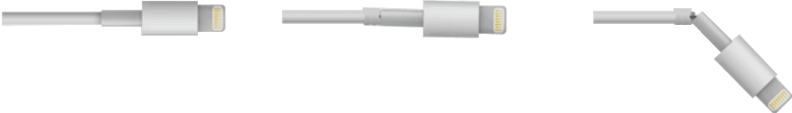 Charger breaking progression compressed Progression of iPhone charger cable breaking