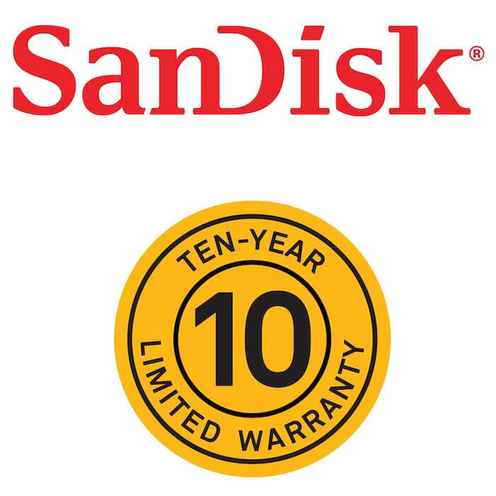 Sandisk Sd card 64gb 10 year warranty